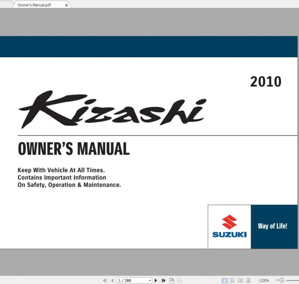 Suzuki Kizashi 2009 2016 Workshop Manual 1