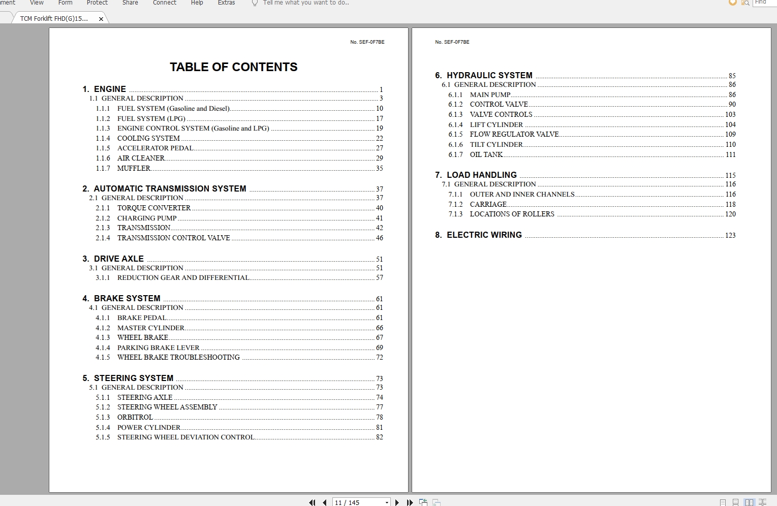 TCM Forklift FHDG1535 T3S Service ManualSEF 0F7BE 2