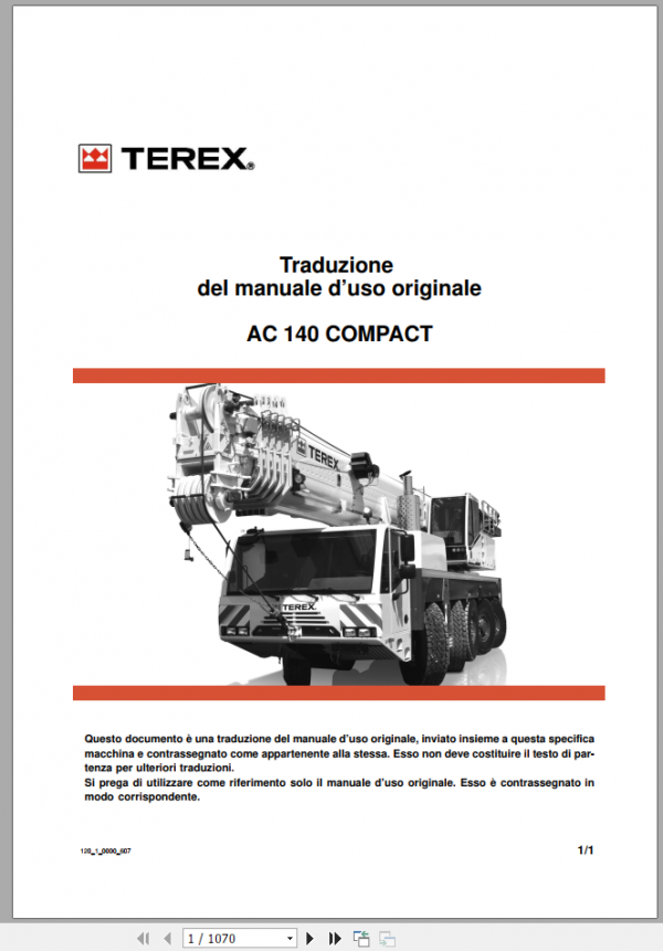 Terex Demag Crane AC140 Technical ManualItaliano 1