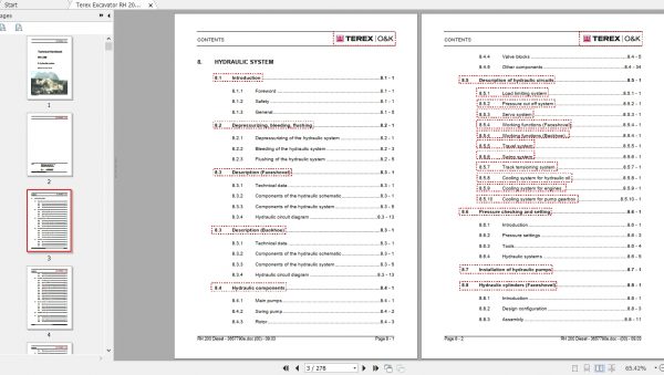 Terex Excavator RH 200 Technical Handbook 2
