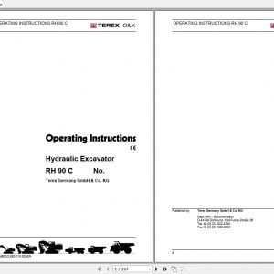 Terex Hydraulic Excavator RH90C Operating Instructions 1
