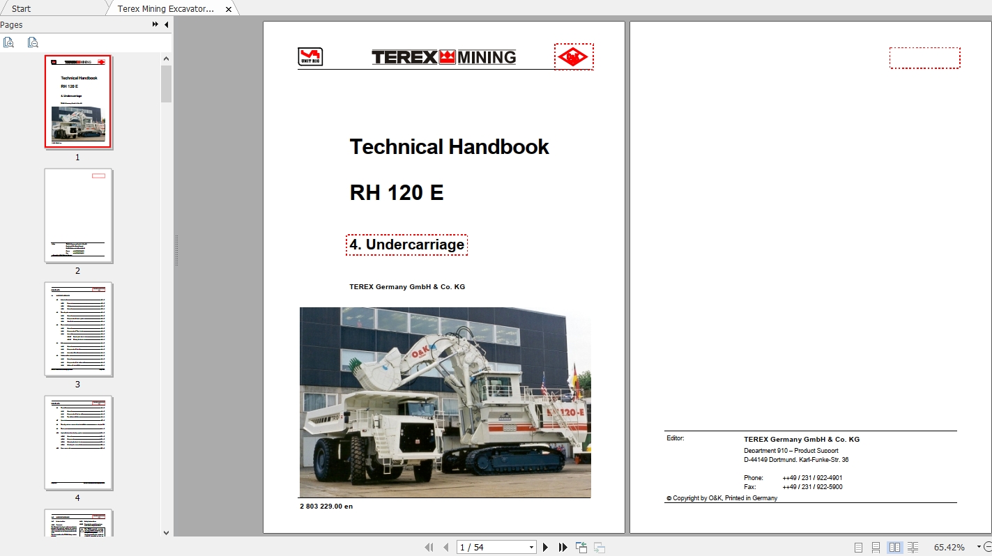 Terex Mining Excavator R120E Technical Handbook 1