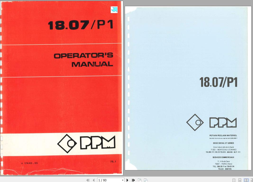 Terex PPM Crane 1807 Operators ManualH1744005EN 1