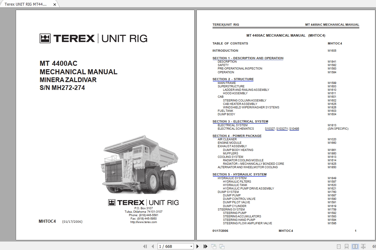 Terex UNIT RIG MT4400AC Mechanical Manual 1