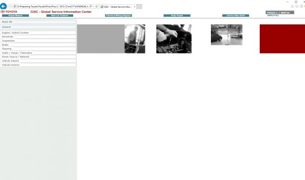 Toyota Prius C 201312 Workshop Service Manual 1
