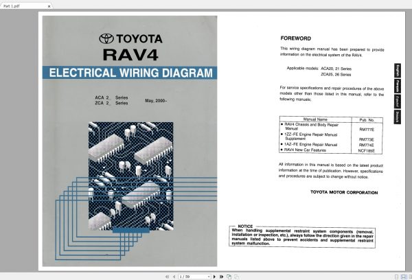 Toyota RAV 4 2000 Electrical Wiring Diagram 1