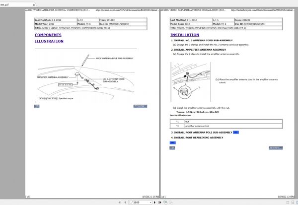 Toyota Scion FR S 2013 Electrical Wiring Diagram Repair Manual 1