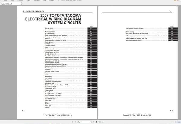 Toyota Tacoma 2007 Electrical Wiring Diagram 0