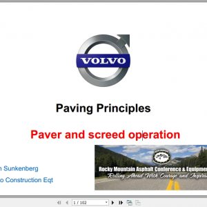 Volvo Paving Principles Paver Screed Operation ManualEN