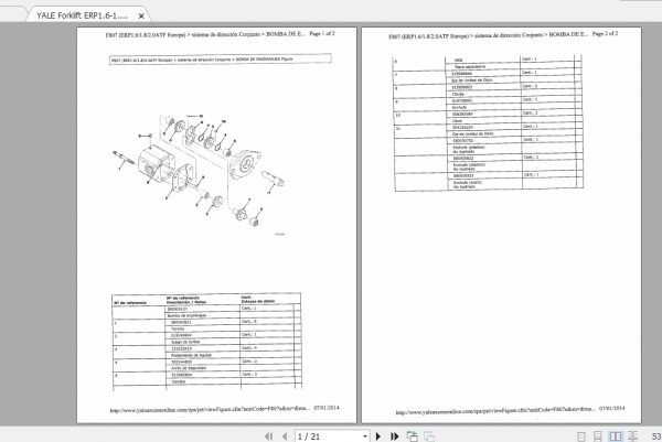 YALE Forklift ERP16 18 20ATF F807 HYSTER J1
