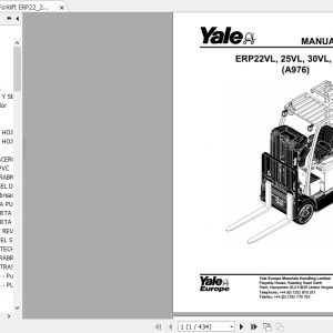 YALE Forklift ERP22253035VL A976 Parts ManualES524319748 1