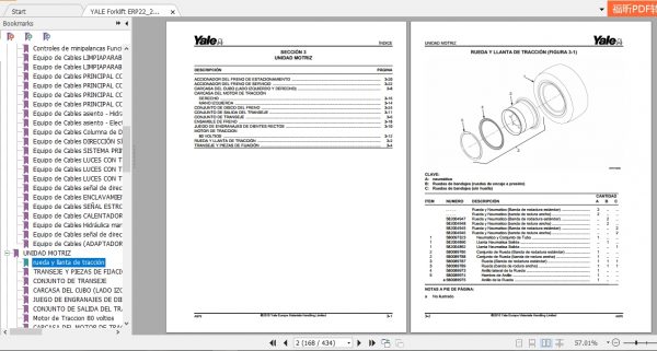 YALE Forklift ERP22253035VL A976 Parts ManualES524319748 3