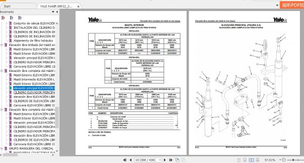 YALE Forklift ERP22253035VL A976 Parts ManualES524319748 4