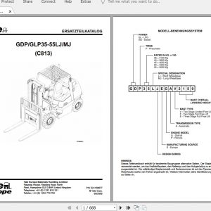Yale Forklift GDPGLP35 55LJMJ C813 Parts ManualDE524150877 1