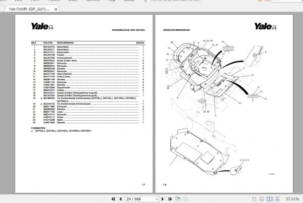 Yale Forklift GDPGLP35 55LJMJ C813 Parts ManualDE524150877 2
