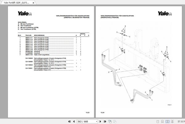 Yale Forklift GDPGLP35 55LJMJ C813 Parts ManualDE524150877 4