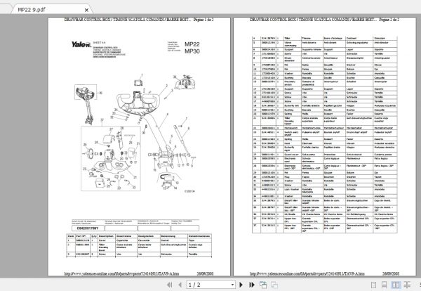 Yale Forklift MP22 MP30 2008 Parts Manual524148911 2