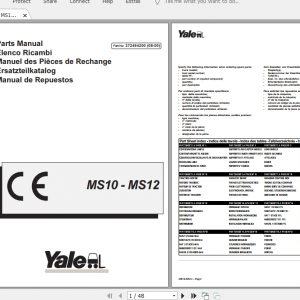 Yale Forklift MS10 MS12 B846 Parts Manual272494200 1