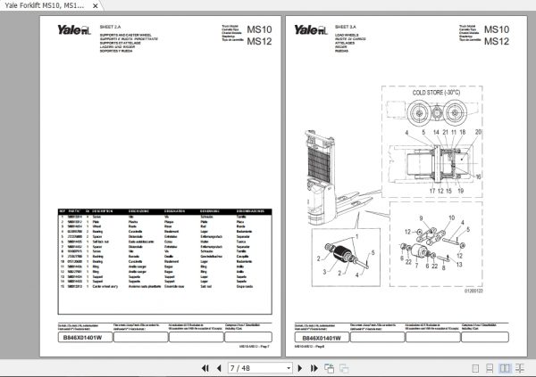 Yale Forklift MS10 MS12 B846 Parts Manual272494200 2