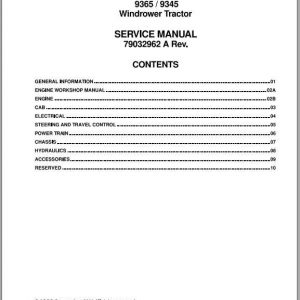 AGCO NA North America 9345 9365 Windrower Tractor Service Manual_79032962A Agcona20Wylz