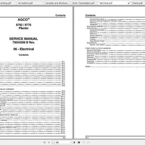 AGCO NA North America 8792 8776 Planter Service Manual79034268B 2