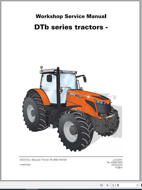 AGCO NA North America DTB Series Tractors Workshop Service Manual 1