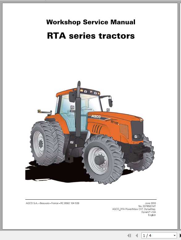 AGCO NA North America RTA Series Tractors Service Manual 1