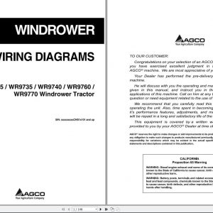 AGCO Windrower Tractor WR9725 WR9735 WR9740 WR9760 WR9770 Wiring Diagrams700737739C 1qvAhy