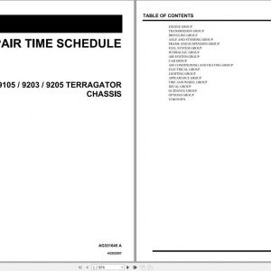 Ag Chem 9103 9105 9203 9205 TerraGator Chassis Repair Time ScheduleAG331645A 1