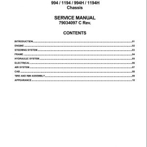 Ag Chem 994 1194 994H 1194H RoGator Chassis Service Manual79034097C 1