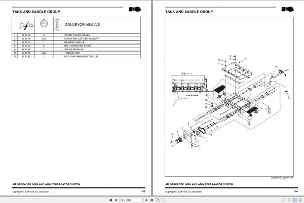 Ag Chem Air Spreader 2 Bin 4 Bin Terragator System Repair Time ScheduleAG331629A 2