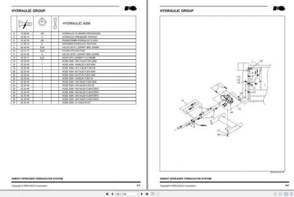 Ag Chem Knight Spreader Terragator System Repair Time ScheduleAG331630A 2