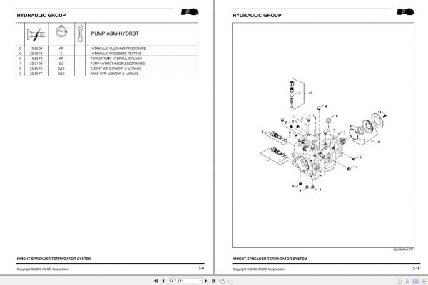 Ag Chem Knight Spreader Terragator System Repair Time ScheduleAG331630A 3
