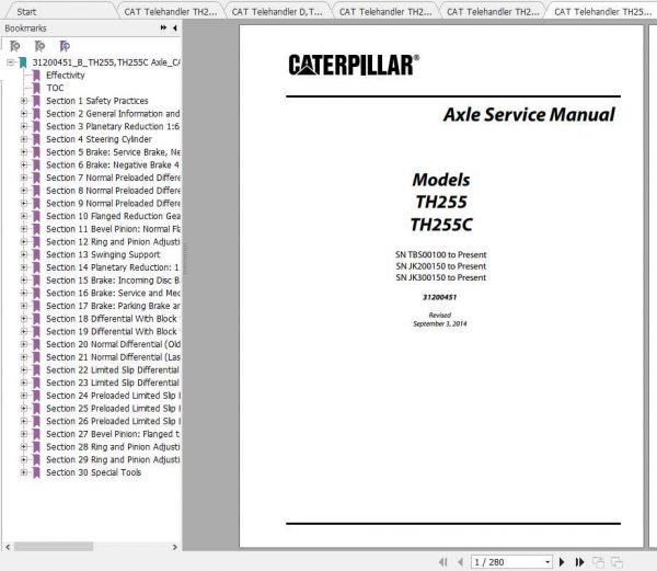 CAT Telehandler TH255C Operation Parts and Maintenance Information 2