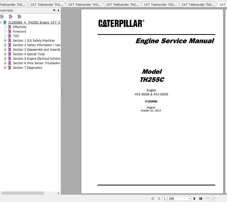 CAT Telehandler TH255C Operation Parts and Service Manual 2
