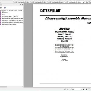 CAT Telehandler TH337C Operation Parts and Maintenance Manual 2