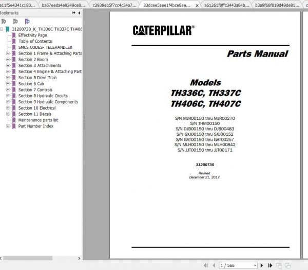 CAT Telehandler TH406C Operation Parts and Maintenance Manual 1