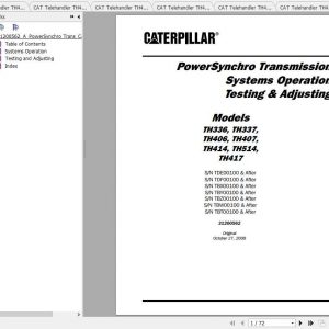 CAT Telehandler TH406 Operation Parts and Maintenance Manual 1