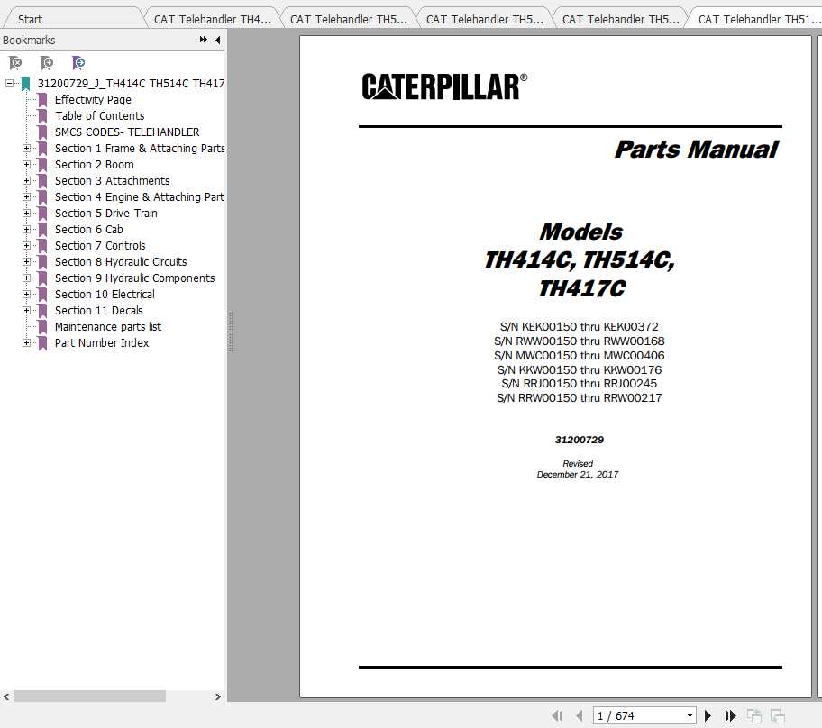 CAT Telehandler TH514C Operation Parts and Maintenance Manual 2