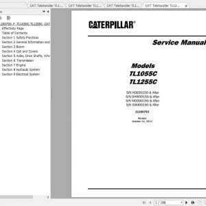 CAT Telehandler TL1255C Operation Parts and Maintenance Manual 1