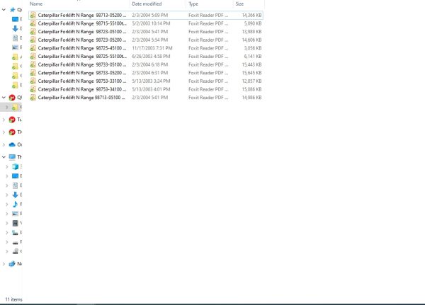 Caterpillar Forklift N Range Parts Manuals 2