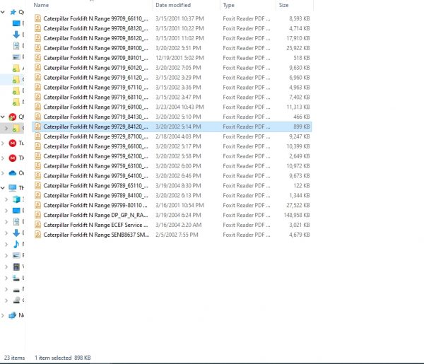 Caterpillar Forklift N Range Service Manuals 1