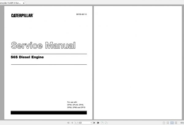 Caterpillar Forklift N Range Service Manuals 2