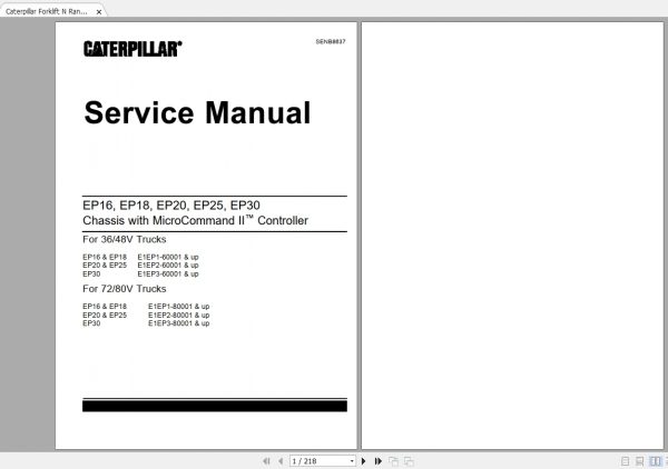Caterpillar Forklift N Range Service Manuals 4