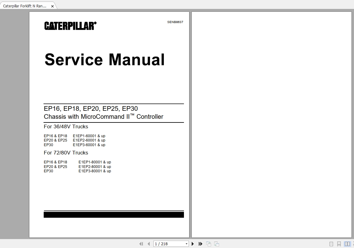 Caterpillar Forklift N Range Service Manuals 4