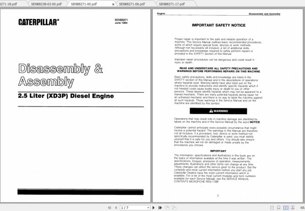 Caterpillar Lift Truck T50D Service Manuals 1