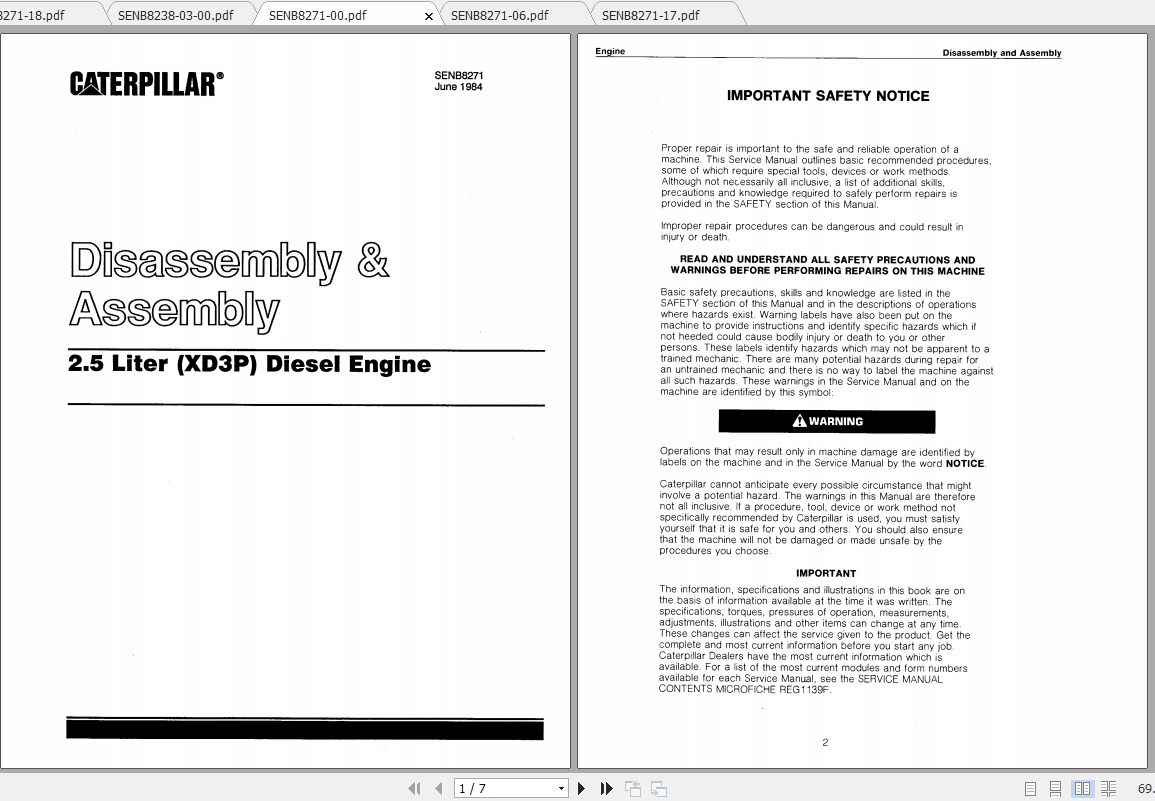 Caterpillar Lift Truck T50D Service Manuals 1