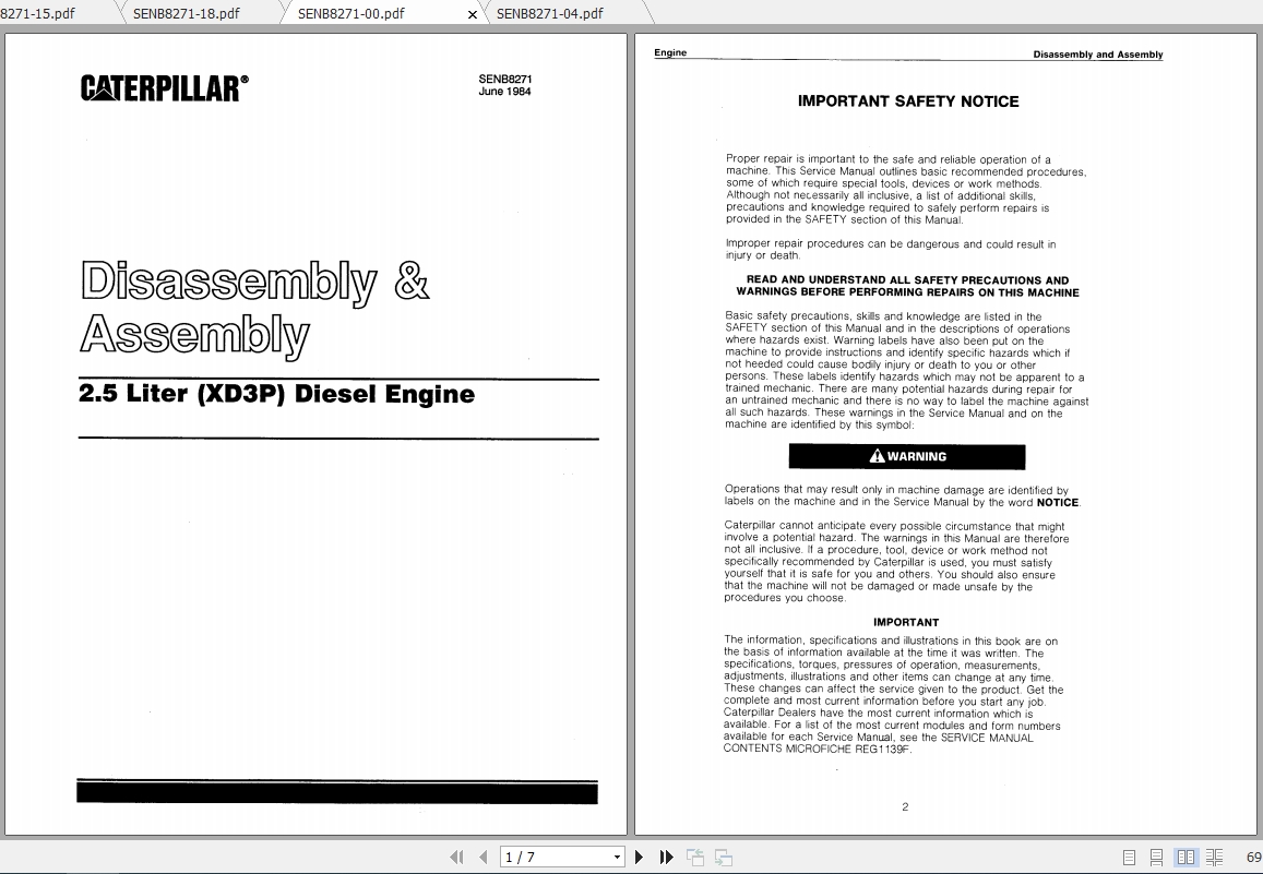 Caterpillar Lift Truck V40E Disassembly Assembly 1