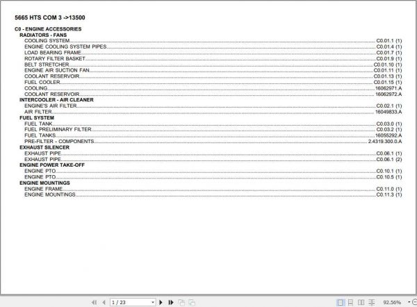 Deutz Fahr Tractor 5665HTS Parts Catalog 1