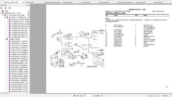 Deutz Fahr Tractor Agroplus 410 Parts Catalog 2